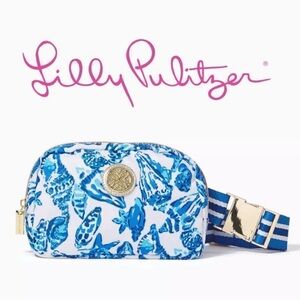 Lilly Pulitzer Blue and White Jeanie Belt Bag